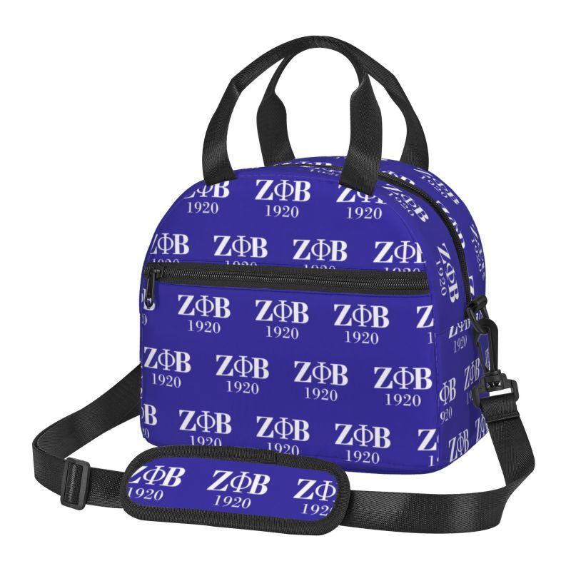 Zeta Phi Beta 1920 Insulated Lunch Bag Portable Waterproof Thermal Lunch Box with Adjustable Shoulder Strap for Picnic Beach