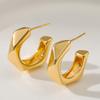 Geometric Irregular Vintage Copper Plated 18k Gold Earrings European Style