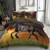 Horse And Green Grass Duvet Cover Set For Kids Boys Girls Teens Lightweight Quilt Covers Spring Themed Bedding Set Bedroom Decor
