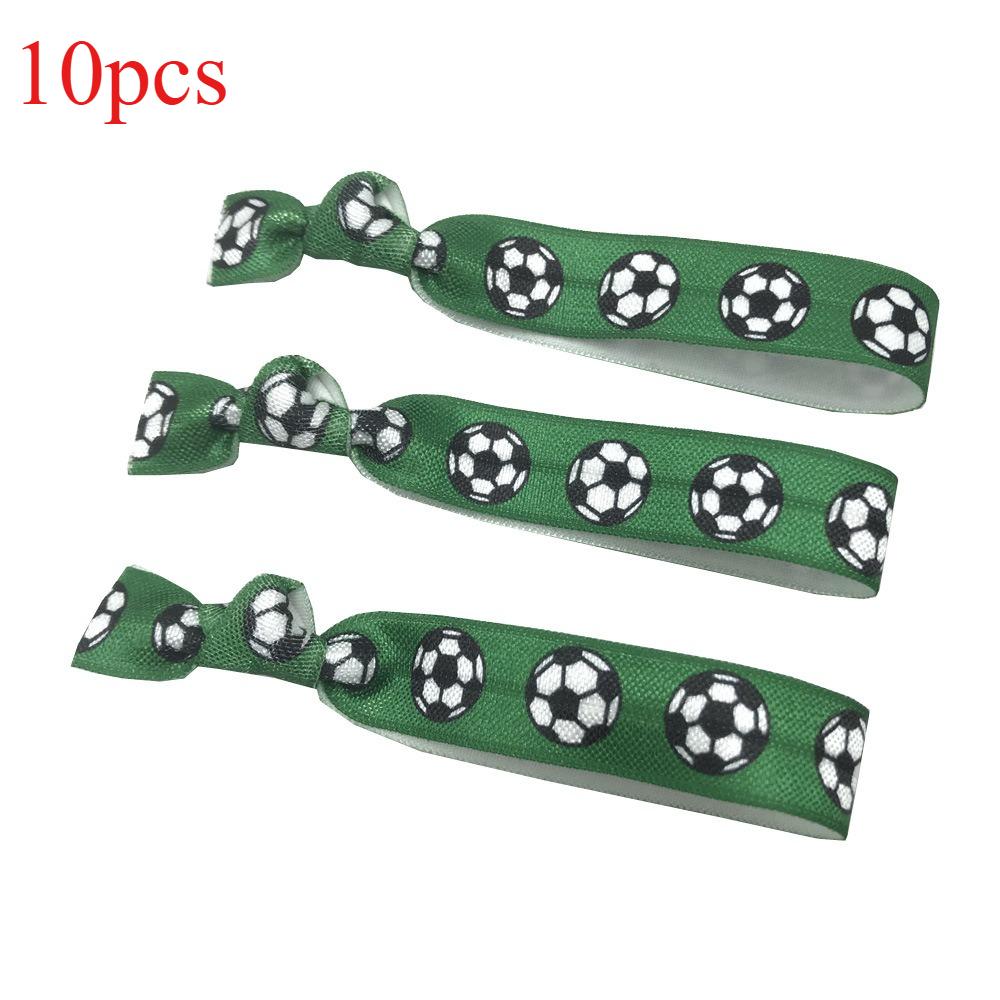 10pcs Football Printing Sports Headband Knotted Hair Tie Ball Game Commemorative Wrist Strap Gift American Football