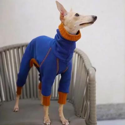 Dog Velvet Pajamas High Neck Dog Jumpsuit Plush Stretchy Pet Turtleneck Breathable Cold-Proof Dog Base Coat Daily Walk