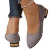 Large Size Thick Heel Single Shoes 22 Spring New Suede Foot Cover Pointed Shallow Mouth Doudou Shoes
