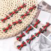 30pcs Christmas Bows Red Green Stripe Satin Ribbon Bows For DIY Christmas Tree Ornament New Year Party Gifts Headwear Decoration