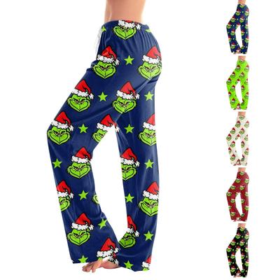 Women's Christmas Character Print Pants Casual Sleep Pants Without Pockets