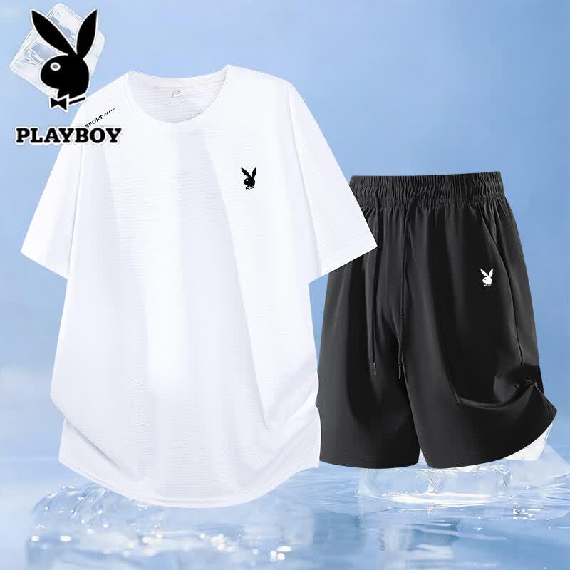 Playboy Men s Summer T-shirt Shorts Set 4XL