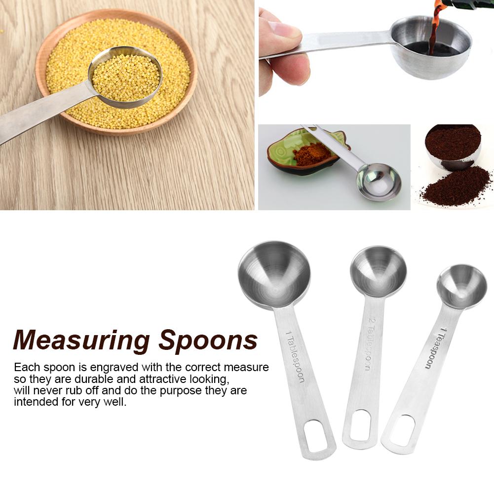 Ensemble de 6 cuillères à mesurer en acier inoxydable pour ingrédients secs et liquides