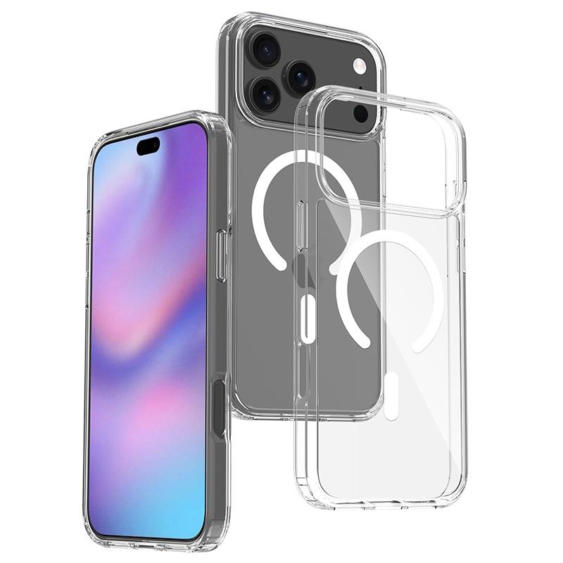 Magnetic for Magsafe Case for IPhone 17 Pro Max Hybrid Hard Cover for IPhone17ProMax IPhone17Pro Clear Shockproof Soft Shell PC