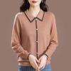 Mom's autumn clothes new early autumn doll collar sweater thin spring and autumn lapel collar long-sleeved knitted bottoming shirt women