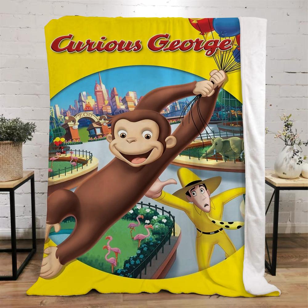 Curious George Blanket Bed Blankets & Throws Luxury Bedding Beach Towel Interior for Home Knitted Plaid Throw Knee Fluffy Soft &