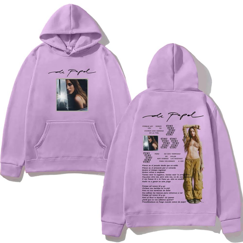 TINI -De Papel Hoodie Graphic Printing Fleece Sweatshirts Singer's Same Style Clothing Long Sleeve Pullovers