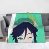Peek-a-boo Venti Genshin Impact Blanket Fleece Autumn Game Breathable Warm Throw Blankets for Sofa Bedroom Plush Thin Quilt