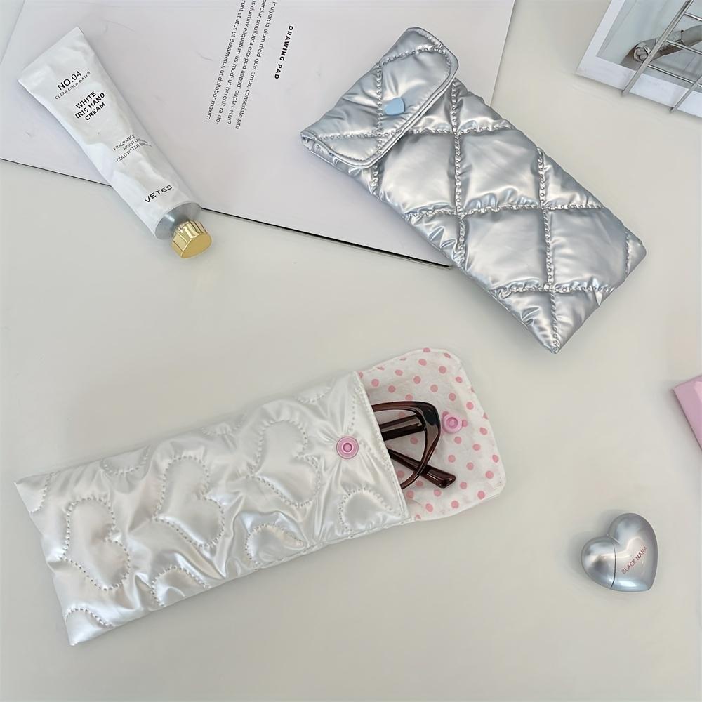 Bow shaped glasses storage bag, s' portable soft bag, Portable heart-shaped storage bag