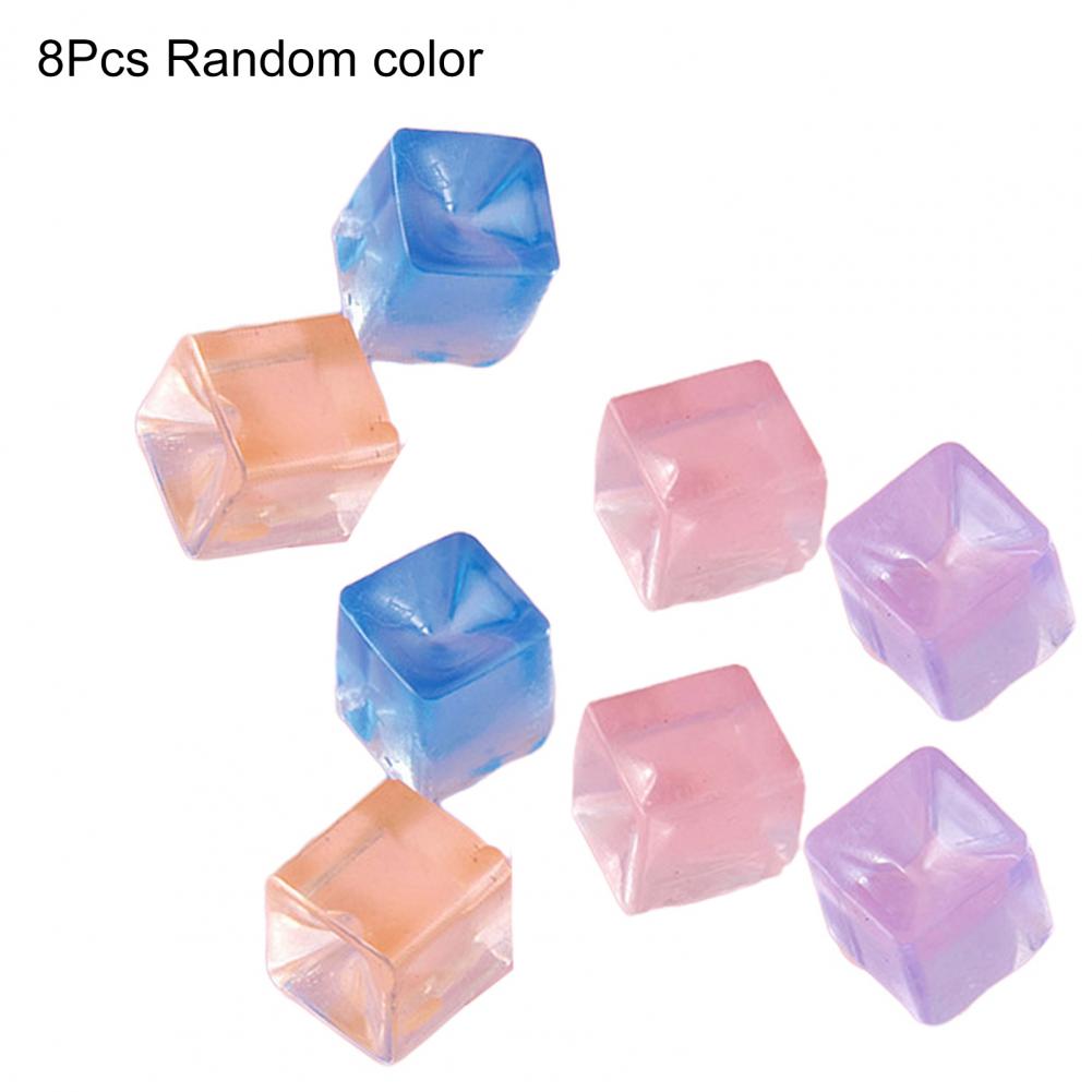 Ice Cube Squeeze Toy Transparent Squeeze Toy Stress Relief Ball Realistic Ice Cube Fidget Toy Soft Cat Paw Pinch For Adults