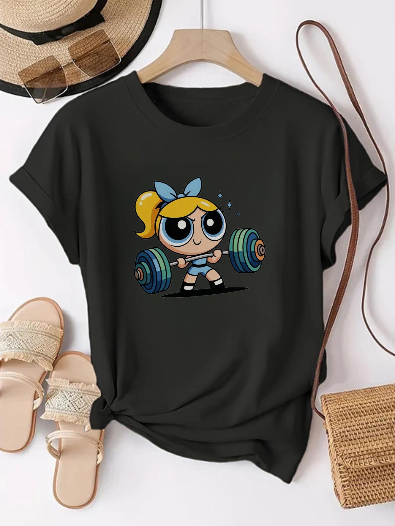 

Womens Workout TShirt Stretchy Gym Casual Top with Weightlifting Graphic Harajuku Short Sleeve Casual Aesthetic Clothes 4XL
