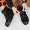 Men's Winter Warm Lace-Up Snow Boots Faux Suede Ankle Boots Non-Slip Faux Fur Lining Short Booties Outdoor Athletic Hiking Walking Shoes for Men