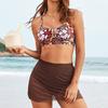 Damen-Bikini-Badeanzug, zweiteilig, mit Schlitz, Sport-Badeanzug