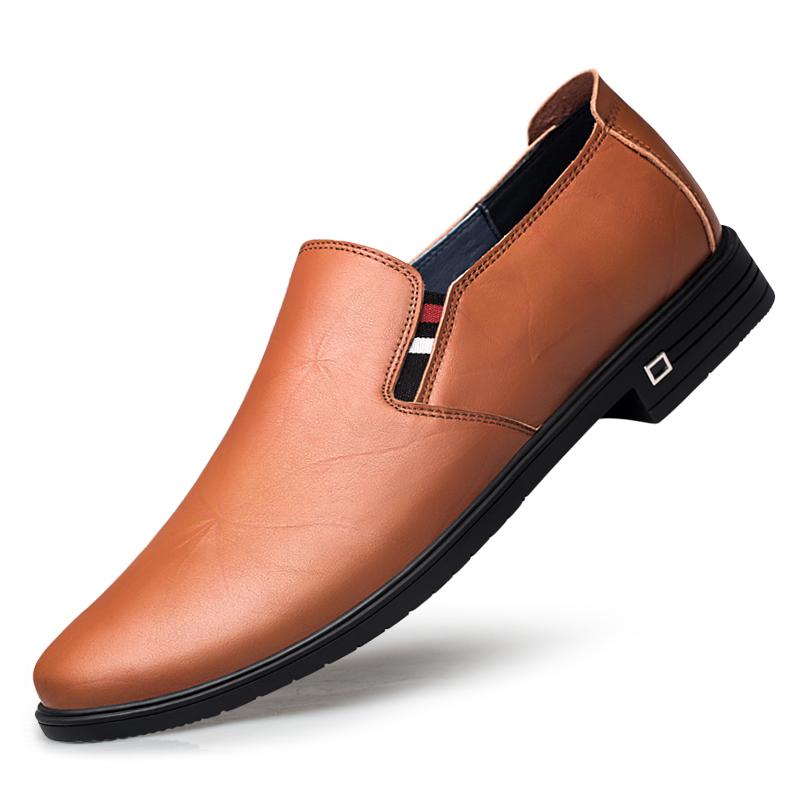 

Fashion Luxury Brand Banquet Men s Dress Shoes Massage Sole Comfortable Loafers Office Business Commuting Men s Genuine Leather Shoes 44 коричневый