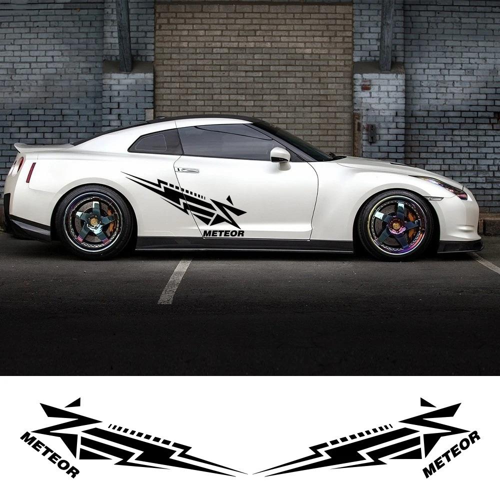 2PCS Meteor Element Pattern Car Side Door Stickers Self-adhesive Vinyl Decals Personalized Car Styling Decoration Accessories