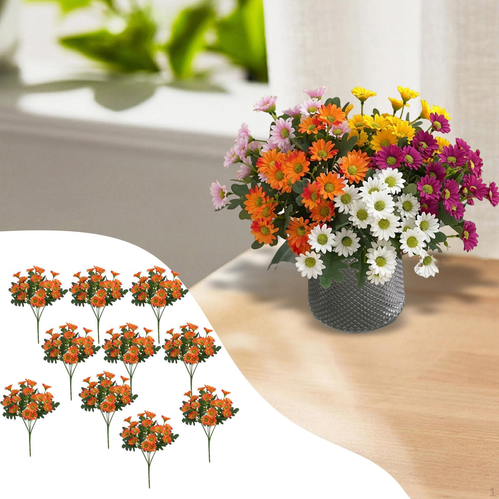 

10 Пучков Цветы Искусственные Цветы Центральный Элемент Декоративные Искусственные Растения Искусственные для Садовой Вечеринки оранжевый