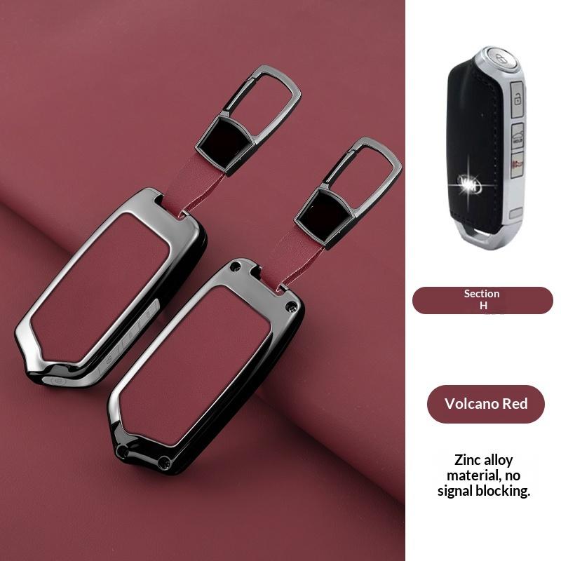 4 Button Car Smart Key Cover For Kia K900 Stinger Key Fob Zinc Alloy Leather Car Key Fob Case Protector