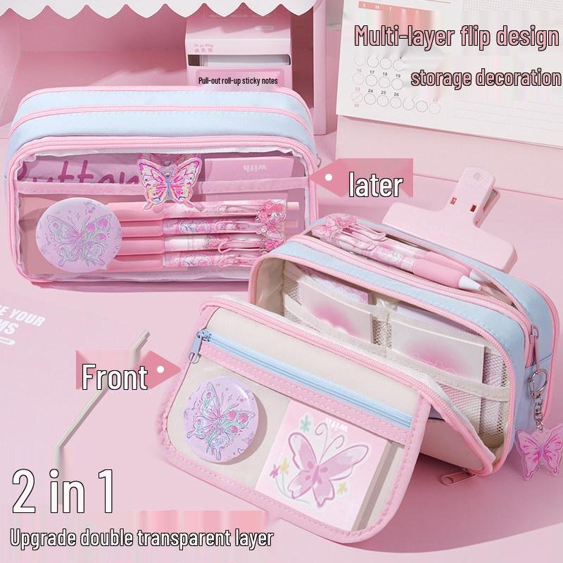13-Layer Large Capacity Butterfly Pencil Case - 2026 Popular Student Gift Stationery Set