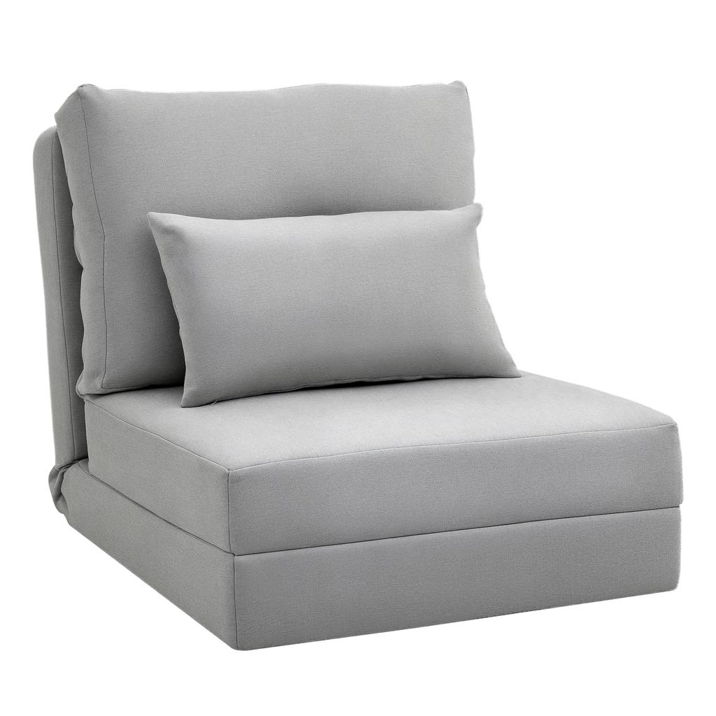 Floor Chair Folding Mattress Sleeping Mat, 2-in-1 Design, Removable Cushion, 60 x 80 x 56 cm, Gray
