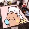 Cute Cartoon Panda and Bear with Pink Background and Mirror - Adorable Carpet Design Suitable for Use As an Anti-slip1 For1room and Bedroom Sofas