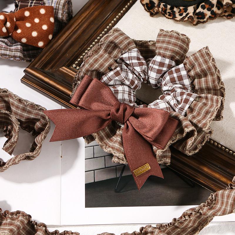 Lace Ruffle Plaid Ribbon Hat & DIY Hair Accessories: Leopard Print, Polka Dot, Silk Bow