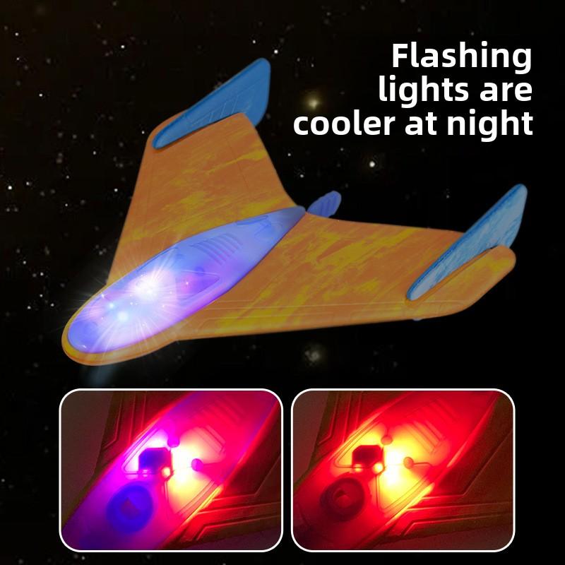 Children's Catapult Foam Aircraft Toys Safety EVA Boomerang Flying Glider Parent Kids Outdoor Sports Sound Light Flying Disc Toy