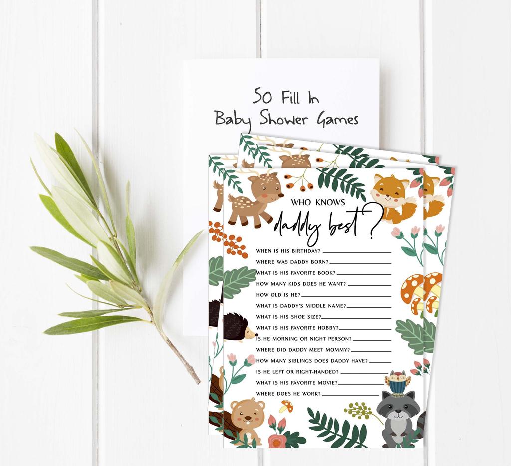 Inkdotpot 50 BabyA  AlphabetA  ABCA  GameA  Floral & Animals Baby Shower Game Gender Neutral Party