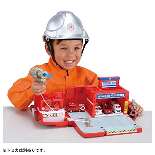 TAKARA TOMY Tomica Job Transformation Fire Station, Mini Car Toy for Ages 3+, ST Mark Certified, Fun Fire Extinguishing Play