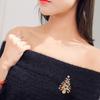 Inlay Women Christmas Tree Crystal Zinc Zinc Alloy Rhinestone Jewelry Brooch Pin Gifts Christmas Tree Brooch
