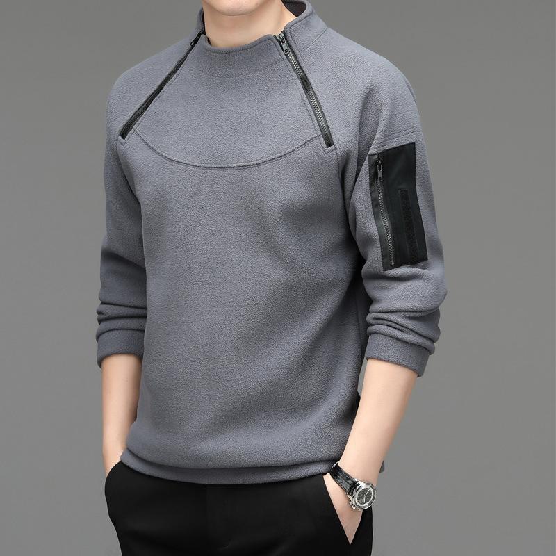 Herren Sweatshirts Frühling Herbst Langarm T-Shirt Top Loose Trend Rundhals Bottoming Shirt Leicht Casual Sports