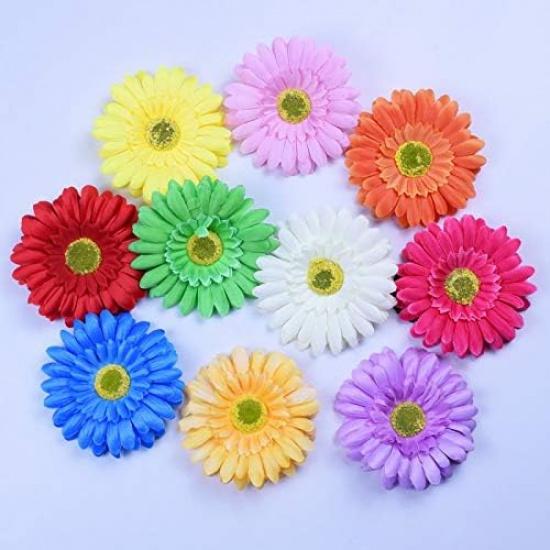 30 PCS/lot Artificial Flower Gerbera Daisy Flower Big Silk Sunflower Head DIY Home Decoration Wedding Flowers - (Color: Hot Pink)