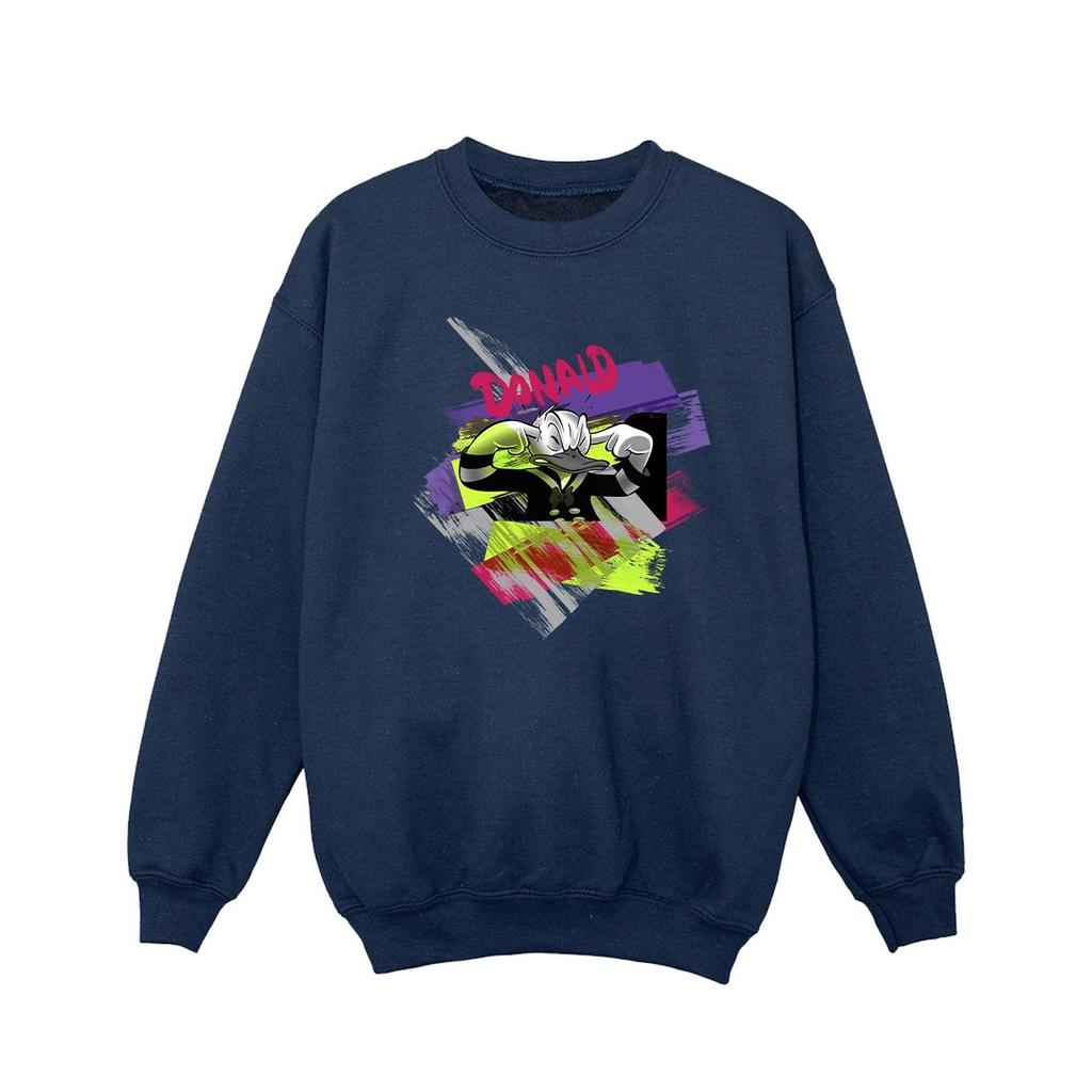 Disney Girls Donald Duck Ear Plug Bright Sweatshirt