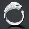 Original   Copper luxury Crystal leopard head Rings for women fashion designer party wedding Jewelry Christmas gifts
