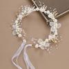 Summer Boho Children Girl Pearl Butterfly Headdress Flower Wreath Garland Head Hoop Headbands Hair Wedding Bride Jewelry Gifts
