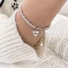 Korean Style Smooth Heart Interlocking Circle Fashion Bracelet For Women