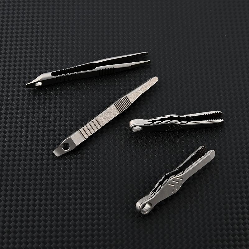 1Pc Mini Tweezers Small Tc4 Titanium Alloy Clip Portable Tweezers Nipper Edc Outdoor Tool Outdoor Pocket Maintenance Tool