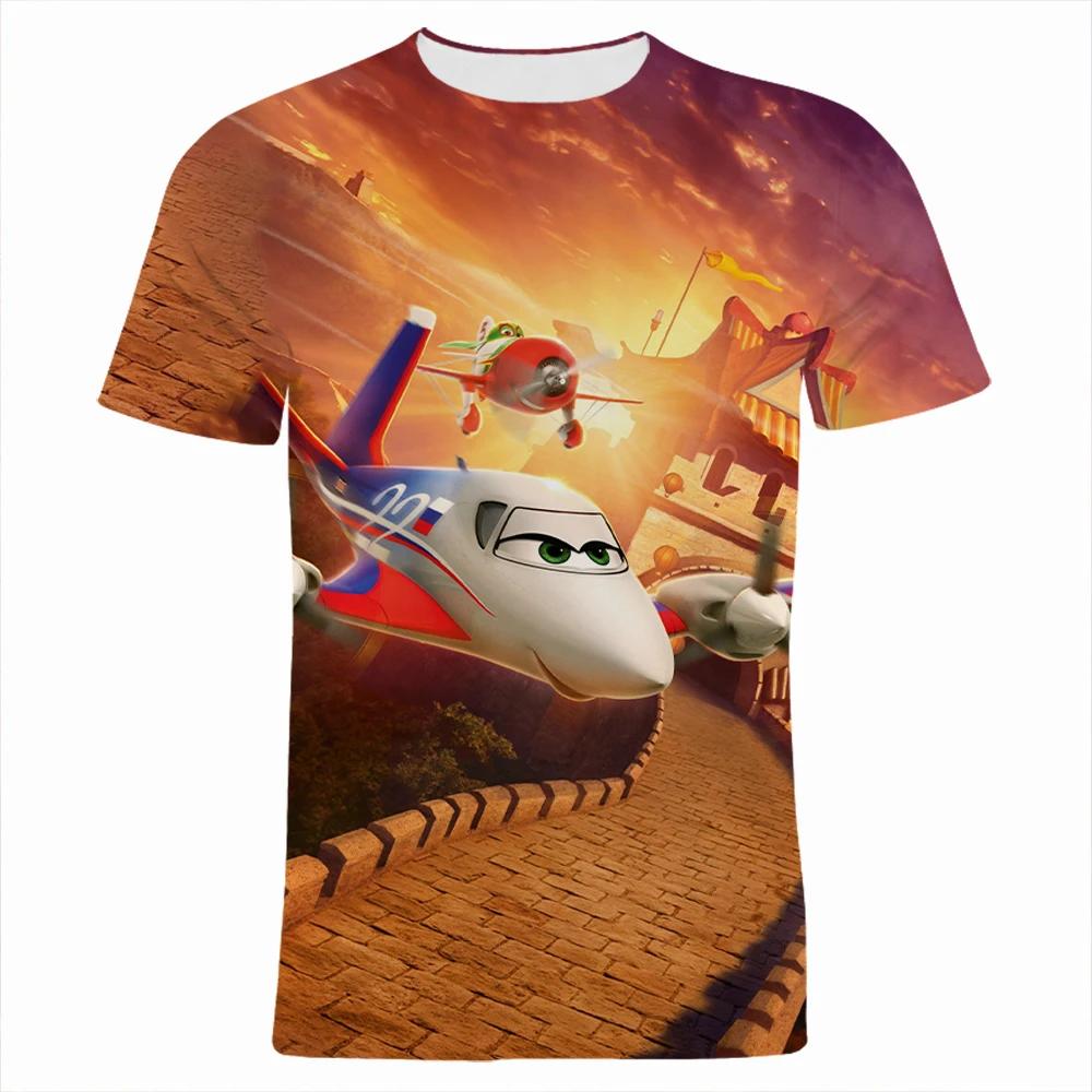2026 Cartoon Movie Airplane 3D Printing Children's Cartoon Fashion Anime T-shirt Short Sleeved Cute Top for Boys and Girls