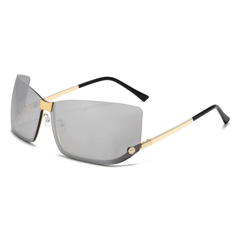 New retro simple half-frame metal sunglasses for men and women outdoor camping driving sunglasses Europe and America