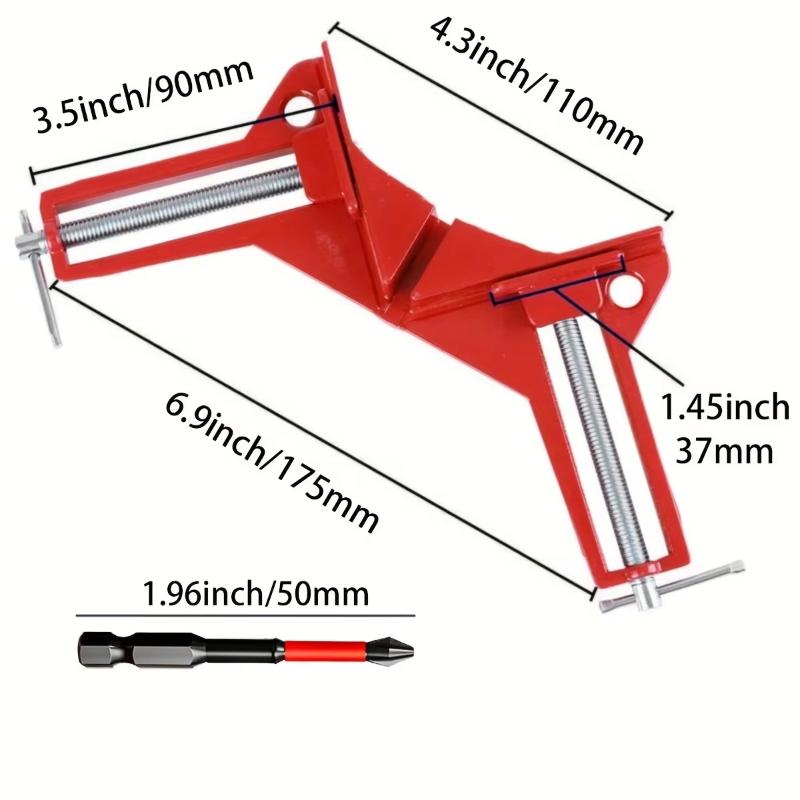 1/4 Pcs Heavy Duty 90 Degree Right Angle Clamps Adjustable Screw For Woodworking Picture Framing Diy