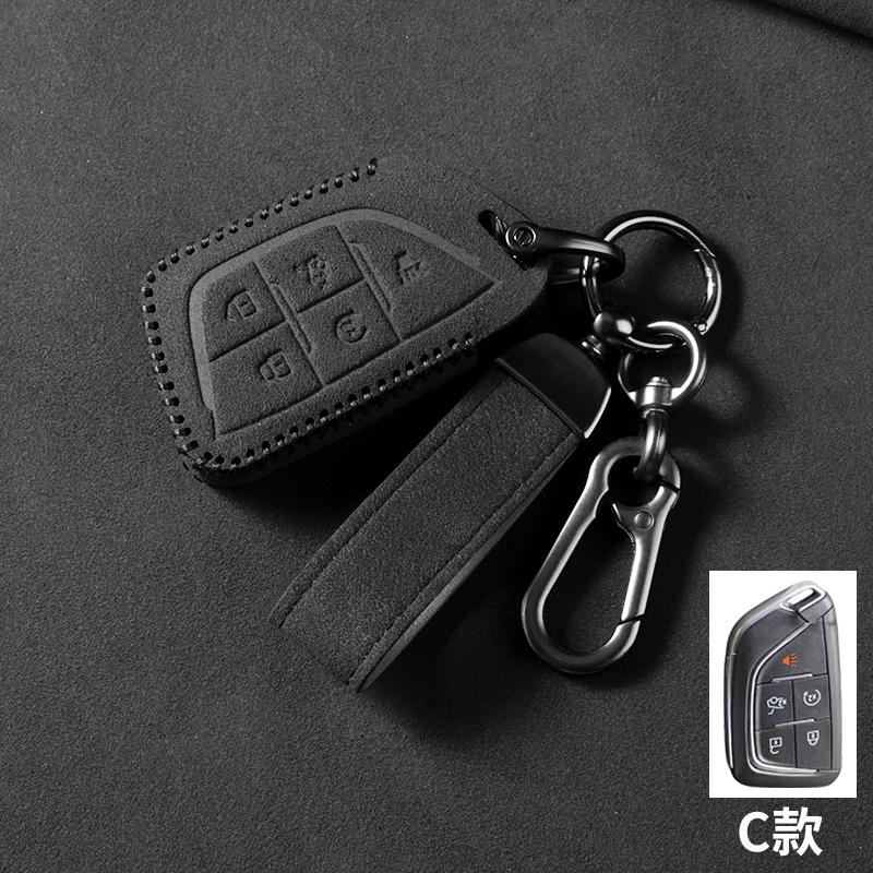 Sport Suede Leather Car Remote Key Case Cover For Cadillac CT6 ATS CTS XTS SRX XT5 Escalade XTS DTS ESV ELR Car Accessories