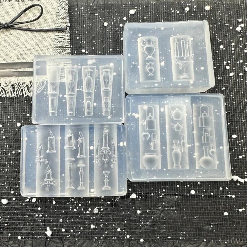 3D Floral Silicone Mold For Nail Art And Jewelry Crafting Reusable Elastic Carving Tool With Candle Vase Designs