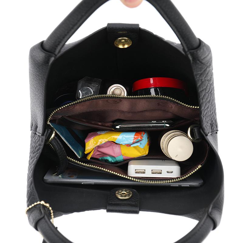 Women's Large Capacity Soft Leather Handbag - 2025 New Korean Style, Fashionable Single Shoulder Crossbody Bag for Moms