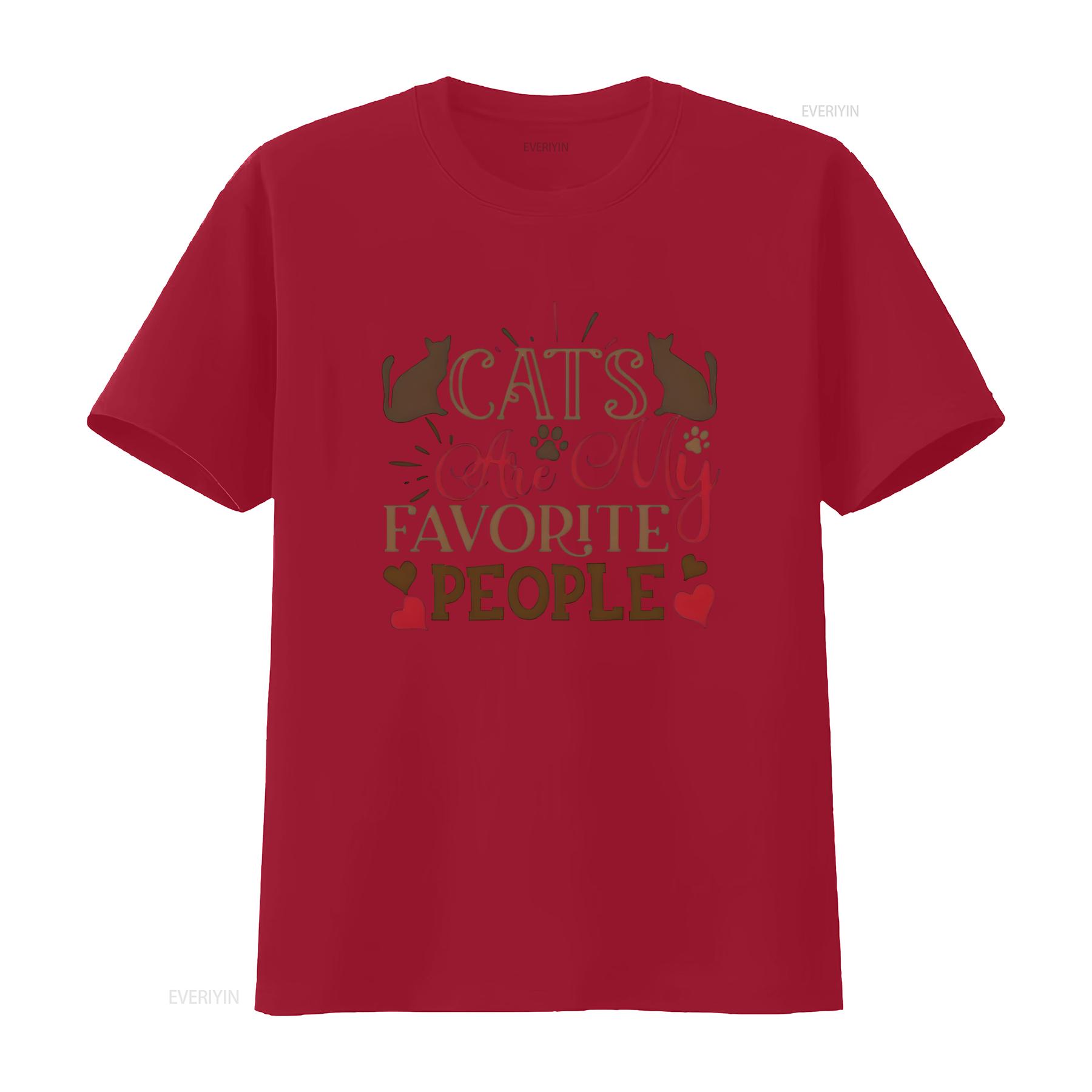 

Cats Are My Favorite People Fashion T Shirt Women Comfortable Unique Design Summer Tops Cat Lover s vintage Washed homme S