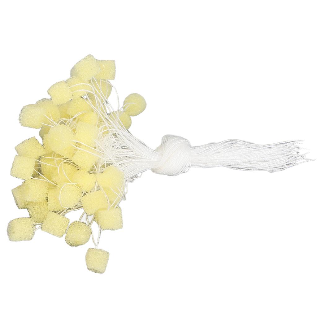 50pcs Hearing Aid Ear Barrier Soft Sponge Ear Plug Hearing Aids Accessories with CordS Yellow