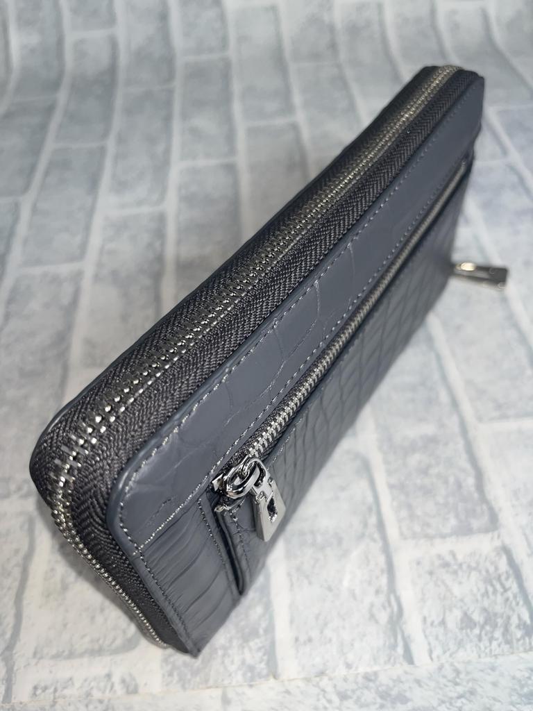 Long Wallet Round Zipper Shape Crocodile Genuine Leather Garcon Shape Coin Purse Croco Crocodile Leather Crocodile Leather Wallet Wallet Wallet Unisex