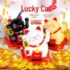2.5-Inch Solar Powered Waving Maneki-neko Cat Car Decor Gift