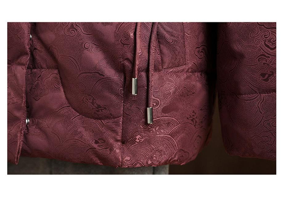 Mom's Winter White Duck Down Jacket - Warm, Stylish Chinese National Style Coat for Middle-aged & Elderly Women